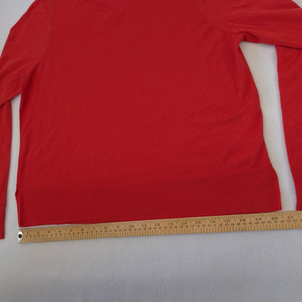 Eileen Fisher Sweater Red Orange Merino Wool Medium Crew Neck Minimalist Classic - Picture 7 of 11